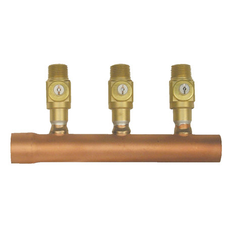 WILLOW SPRINGS PRODUCTS Willow Springs WSD1257503V Manifold with 1-1/4" Sweat Header x 3/4" PEX Crimp - 3 Loop WSD1257503V